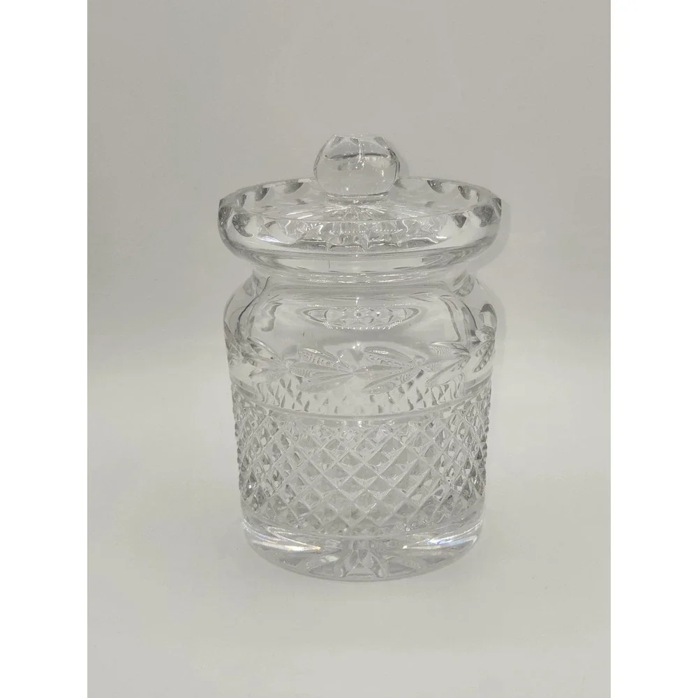 Galway Irish Crystal Biscuit Barrel Cookie Jar Cut Crystal Lidded Canister